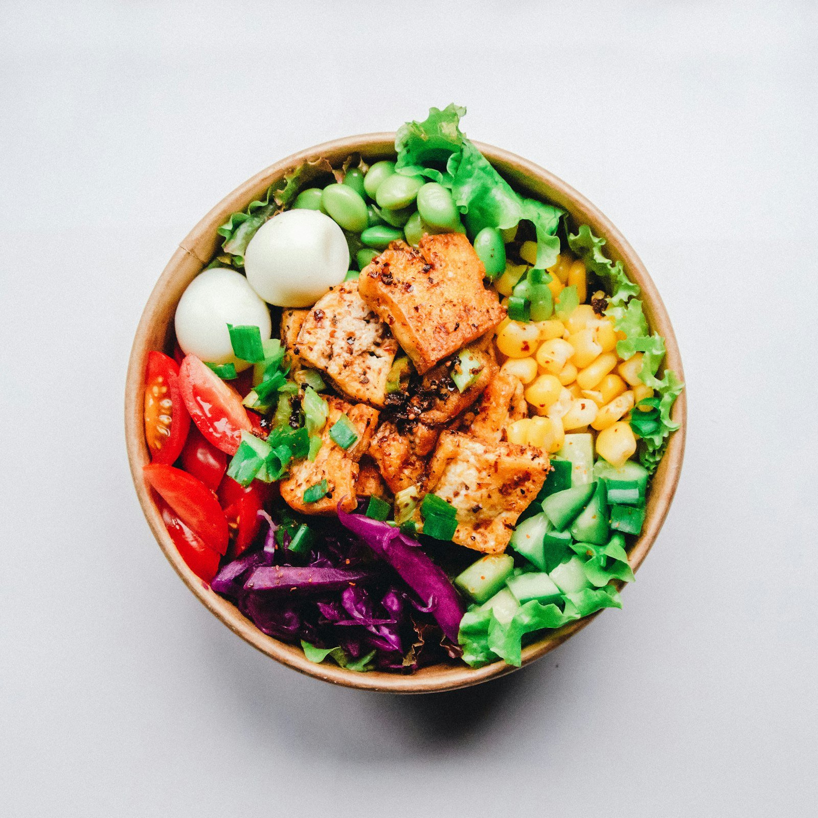 Healthy fibre-rich salad bowl for digestive wellness